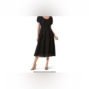 ASTR The Label black tiered midi dress from Nordstrom.